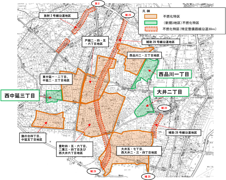 東京には、JR山手線外周部を中心に木造住宅密集地域（木密地域）が広範に分布しており、首都直下地震が発生した場合に地震火災など大きな被害が想定されています。